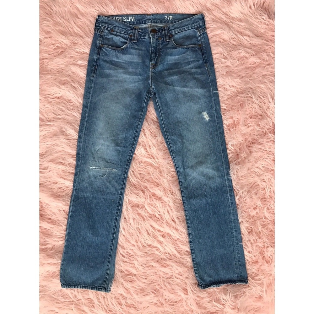 J Crew Vintage Slim Fit Skinny Distressed Jeans - Picture 2 of 8